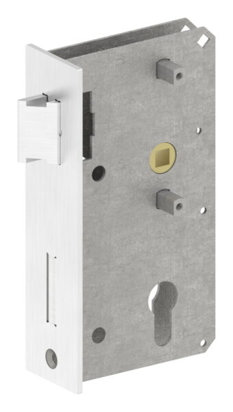 Schloss verzinkt ohne Schlosskasten, 44mm, passend zu 59104-240/ST, Riegel und Falle aus Edelstahl, geschliffen