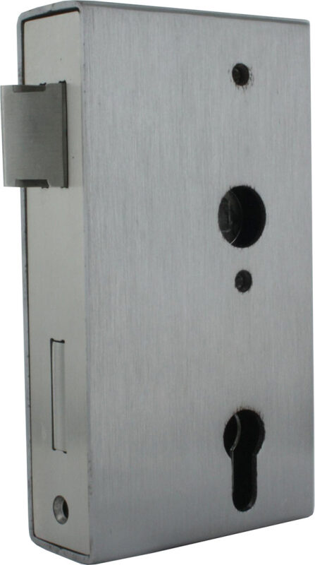 AMF Schlosskasten mit verzinktem Schloss, Abmessung: 60x94,5x173mm, Stulp, Riegel und Falle sind verzinkt