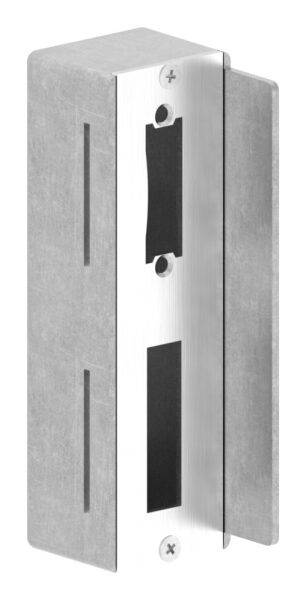 Schließkasten zum Anschweißen aus Stahl, für 50mm Schlosskasten, geeignet für elektrischen Türöffner, aus Stahl  S235, Schließblech V2A geschliffen
