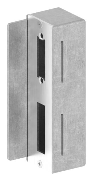 Schließkasten zum Anschweißen aus Stahl, für 50mm Schlosskasten, geeignet für elektrischen Türöffner, aus Stahl  S235, Schließblech V2A geschliffen