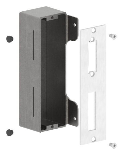 Gegenkasten zum Anschweißen für 50mm Schlosskasten, geeignet für elektrischen Türöffner, Schließblech V2A geschliffen, Stahl roh