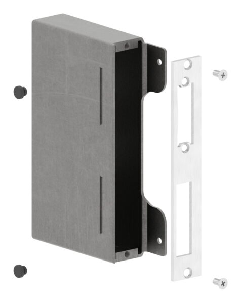 Gegenkasten zum Anschweißen für 30mm Schlosskasten, geeignet für elektrischen Türöffner, Schließblech V2A geschliffen, Stahl roh