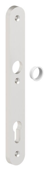 Langschild aus ALU EV1, 30x245x10mm, passend für Einsteckschlösser, Abstand 92mm mit 3 Bohrungen