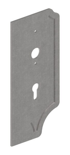 Schlossplatte gelocht, RE, mit Dornmaß 60mm, passend für Schlösser mit Abstand 72mm