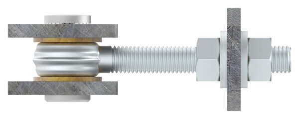 Torband M12 verstellbar, mit Langlochlasche, Öffnungswinkel 180°, teilverzinkt/galvanisch verzinkt, Tragkraft: 50kg