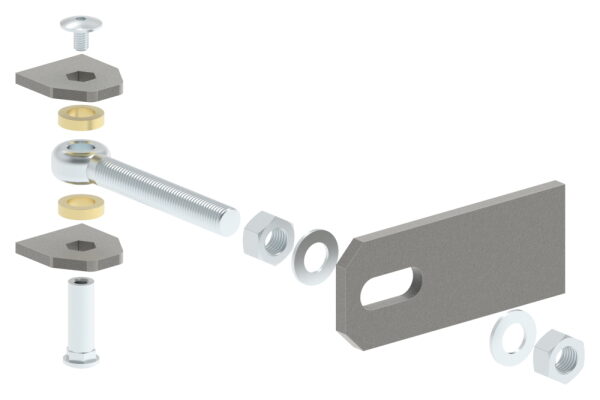 Torband M16 verstellbar, mit Langlochlasche, Öffnungswinkel  180°, galvanisch verzinkt, Tragkraft: 75kg