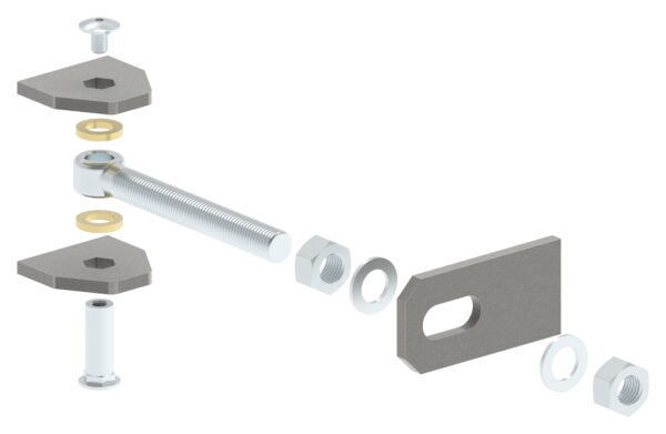 Torband M20 verstellbar, mit Langlochlasche, Öffnungswinkel  180°, galvanisch verzinkt, Tragkraft: 125kg
