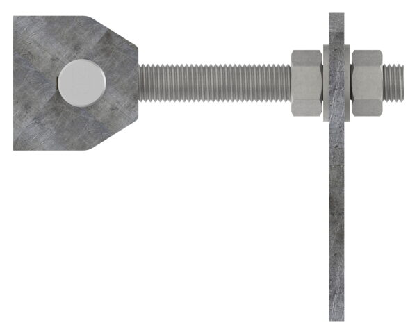 Torband M20 verstellbar, mit Langlochlasche, Öffnungswinkel 180°, teilverzinkt/feuerverzinkt, Tragkraft: 125kg
