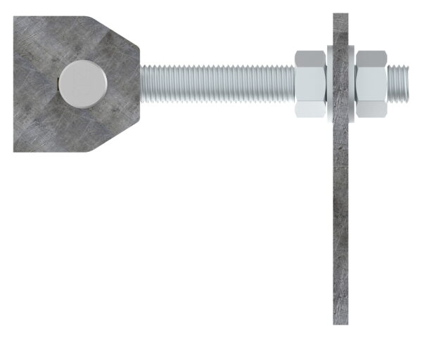 Torband M20 verstellbar, mit Langlochlasche, Öffnungswinkel 180°, teilverzinkt/galvanisch verzinkt, Tragkraft: 125kg