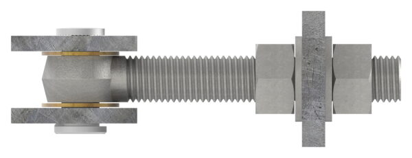 Torband M24 verstellbar, mit Langlochlasche, Öffnungswinkel 180°, teilverzinkt/feuerverzinkt, Tragkraft: 50kg