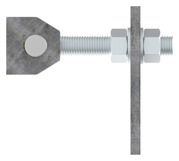 Torband M24 verstellbar, mit Langlochlasche, Öffnungswinkel 180°, teilverzinkt/galvanisch verzinkt, Tragkraft: 200kg