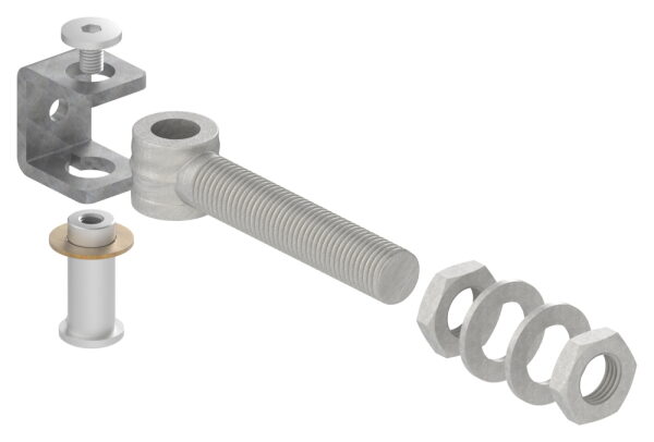 Torband M24 verstellbar, mit langem Gewinde, feuerverzinkt, Tragkraft: 225kg