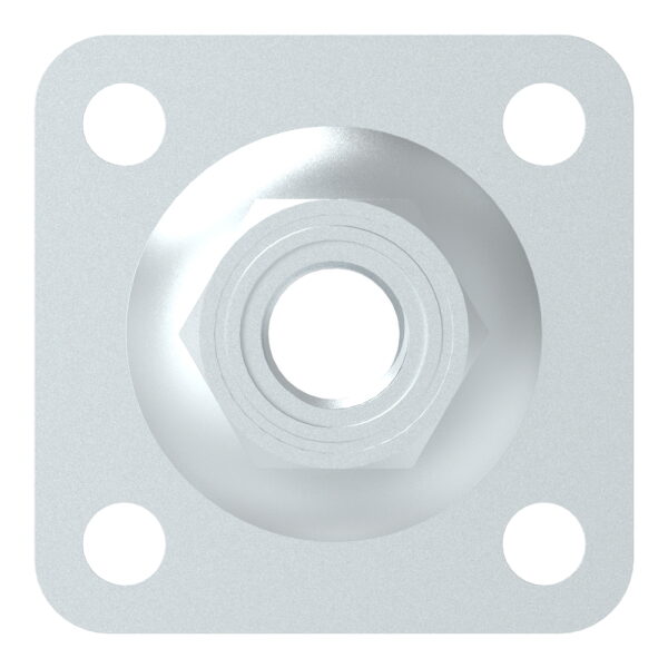 Verstellbare Mauerplatte für M20, 80x80x19mm, verzinkt