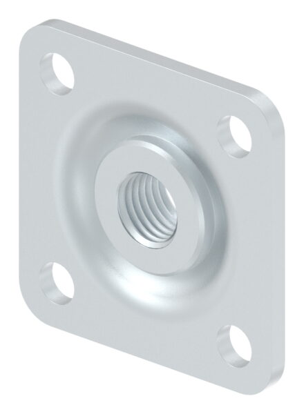Verstellbare Mauerplatte für M20, 80x80x19mm, verzinkt