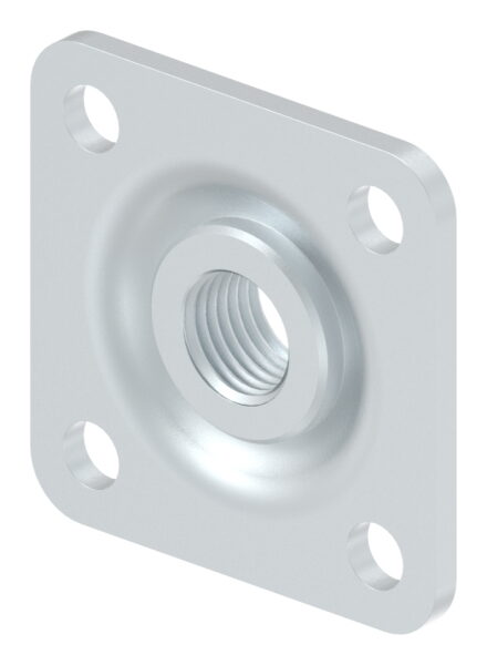 Verstellbare Mauerplatte für M22, 80x80x19mm, verzinkt