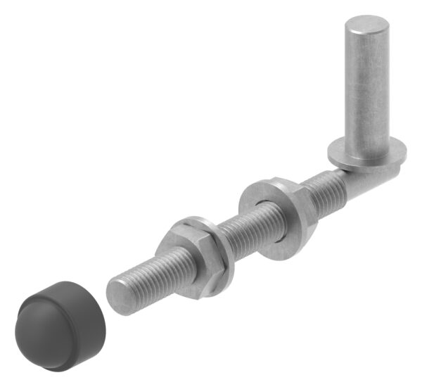 Kloben zum Durchschrauben für Ø 13mm, L: 120mm, inkl. 2x Mutter, 2x Unterlegscheibe und schwarzer Abdeckkappe, feuerverzinkt, VPE = 1 Paar