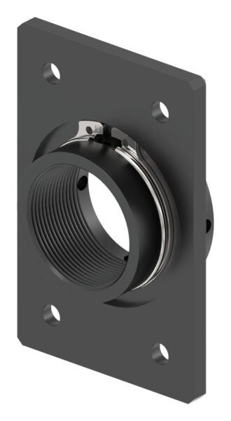 Aluminium-Montageplatte eckig zum Schrauben. Größe 65x100mm mit
4 Bohrungen Ø 6,5mm
Anzuwenden für folgende Bänder: 
SM-S / 57-S / 57SF-S / 108-S / 108SF-S