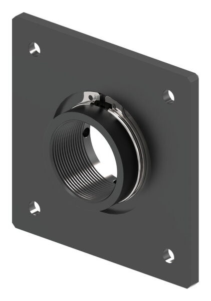 Aluminium-Montageplatte quadratisch zum Schrauben. Größe 100x100mm mit 4 Bohrungen Ø 6,5mm
Anzuwenden für folgende Bänder: 
SM-S / 57-S / 57SF-S / 108-S / 108SF-S