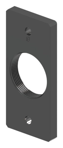 Aluminium-Montageplatte eckig zum Schrauben. Größe 45x100mm mit
2 Bohrungen Ø 6,5mm
Anzuwenden für alle schraubbaren Bänder.