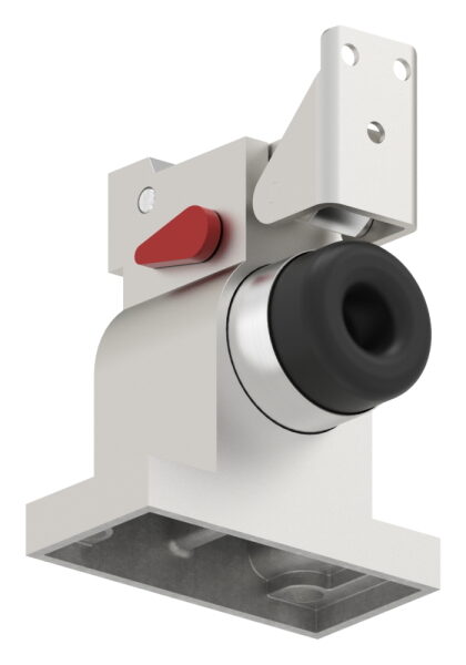 Türfeststeller und Schließer, für mittelschwere bis schwere Türen bis Türgewicht 100 kg, Anschraublöcher für M8 Schrauben, Türbreite max. 1000mm - Türhöhe max. 2,2m, Alu