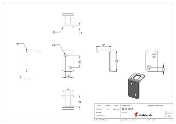 Torfeststeller für Wandbefestigung, feuerverzinkt zum Anschrauben mit versenkten Schraublöchern, mit Gegenplatte