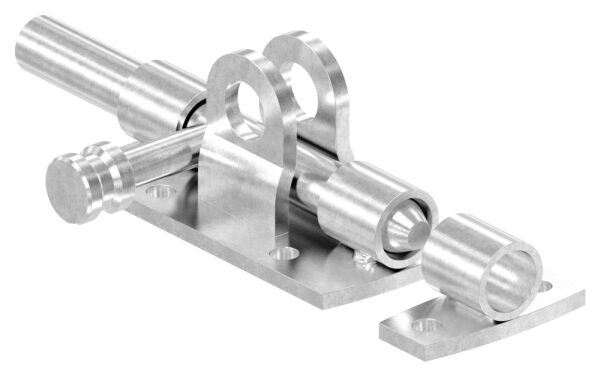 Torriegel zum Anschrauben, verriegelbar mit Vorhängeschloss, Edelstahl V2A, L: 100mm