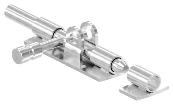 Torriegel zum Anschrauben, verriegelbar mit Vorhängeschloss, Edelstahl V2A, L: 120mm