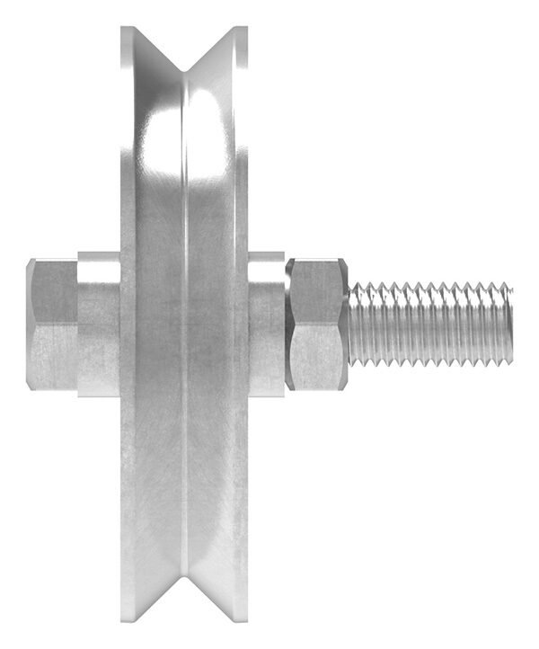 Schiebetorrolle 98mm mit V-Rille, mit einem Kugellager, verzinkt, Tragkraft 220kg