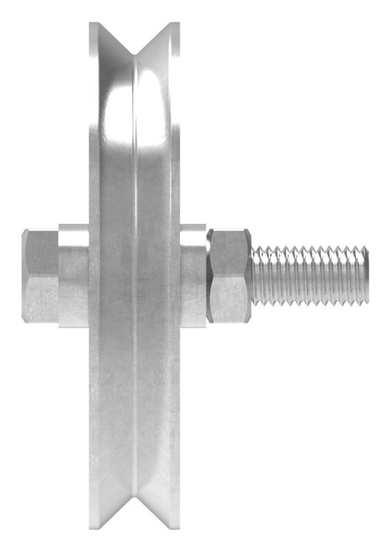 Schiebetorrolle 117mm mit V-Rille, mit einem Kugellager, verzinkt, Tragkraft 240kg