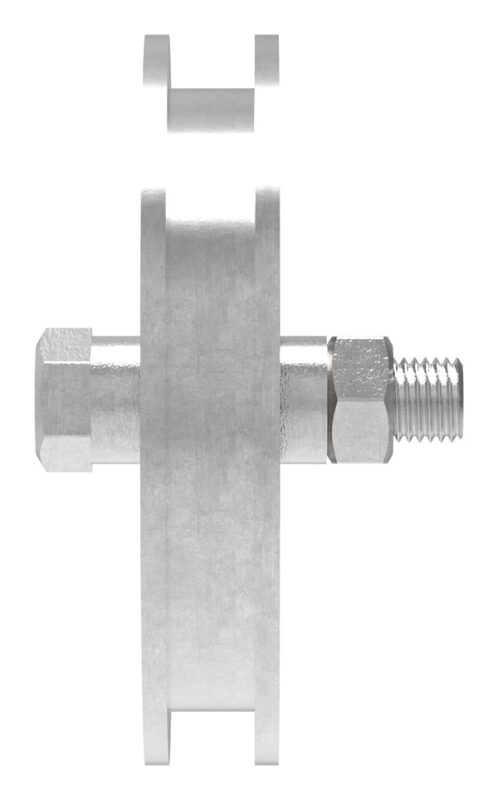 Schiebetorrolle 137mm mit U-Rille 16x10mm, mit einem Kugellager, verzinkt, Tragkraft 270kg