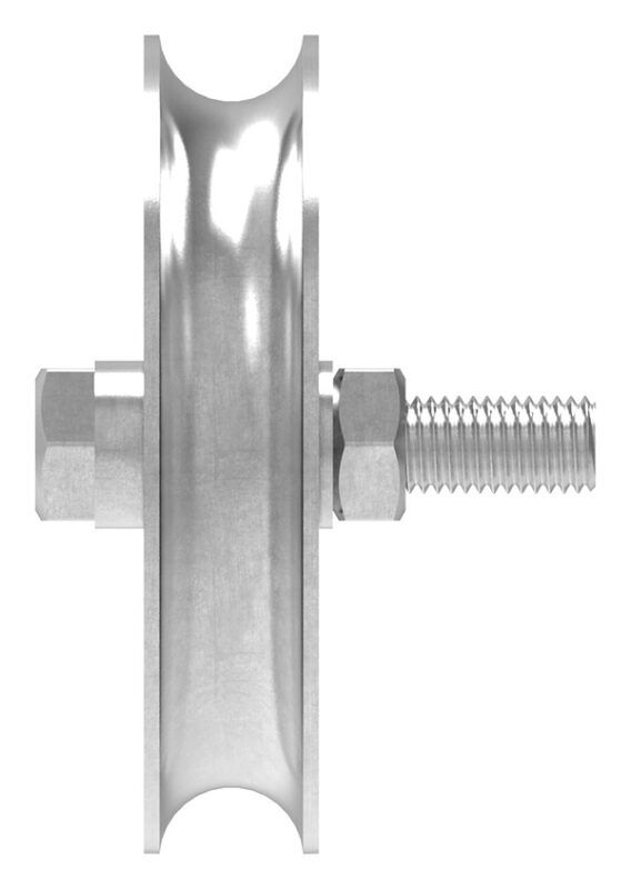 Schiebetorrolle 117mm mit Rundrille 20mm, mit einem Kugellager, verzinkt, Tragkraft 240kg