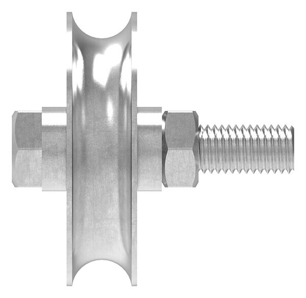 Schiebetorrolle 78mm mit Rundrille 16mm, mit einem Kugellager, verzinkt, Tragkraft 200kg