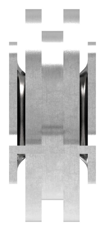 Schiebetorrolle 78mm mit U-Rille 8x8mm, mit einem Kugellager, verzinkt, Tragkraft 180kg