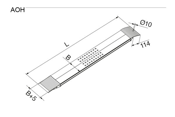 Aluminium Verladeschienen AOH 300 – 1960 mm | Schiene mit rutschhemmender Perforierung R12 | Auffahrrampe
