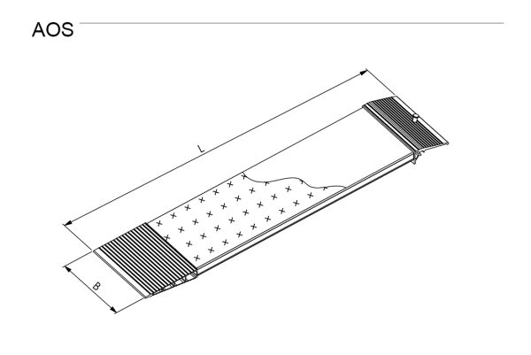 Aluminium Verladeschiene AOS | 2485 x 300 x 70 mm | Schiene mit rutschhemmender Perforierung R12 | Tragkraft 1490 kg/Paar | Auffahrrampe