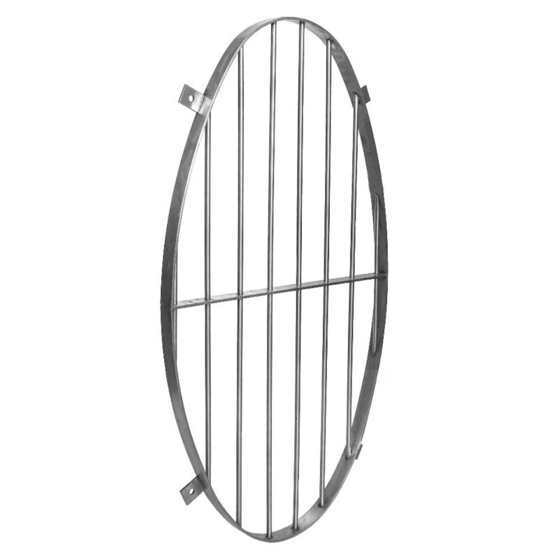 Böschungsgitter Stahl verzinkt Elipsengitter mit Rahmen 40x5 mm, Stäbe d: 12 mm Schutzgitter für Böschungsstücke