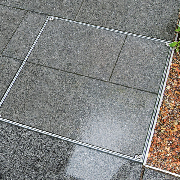 Schachtabdeckung auspflasterbar | PKW befahrbar | Stahl feuerverzinkt | ST-SOLID | 600x600 mm | 800x800 mm | 1000x1000 mm | Kanalabdeckung