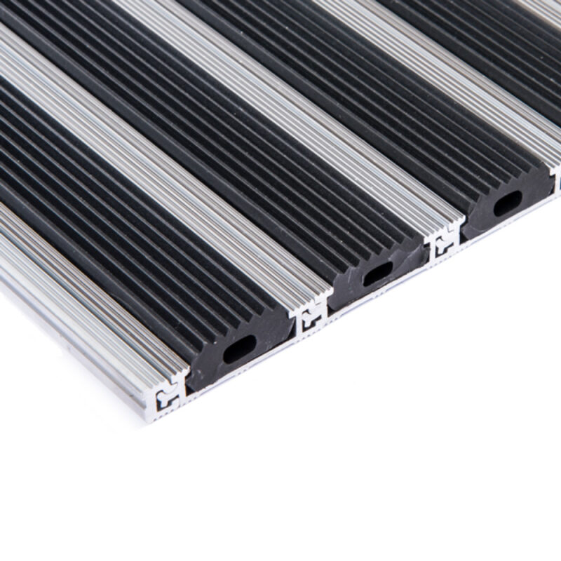 Aluminium Eingangsmatte Alu BaseLine | Gummileiste | Sauberlauf Fußmatte nach Maß