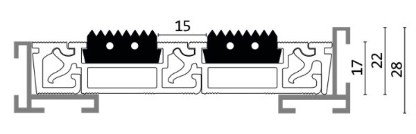 Aluminium Eingangsmatte Alu ProLine | Gummileiste | 22mm | Sauberlauf Fußmatte nach Maß