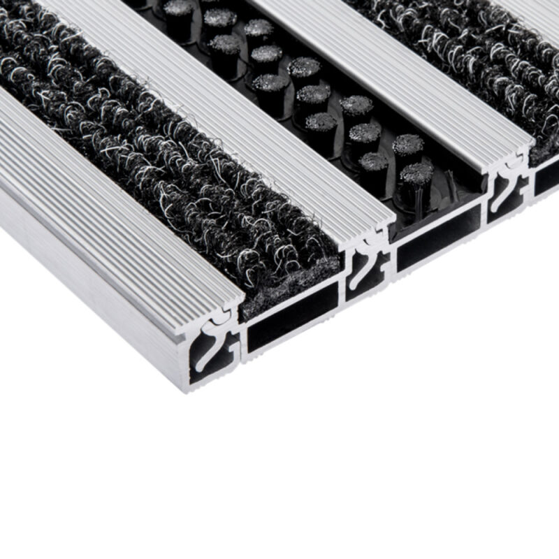 Aluminium Eingangsmatte Alu ProLine | Nadelfilz & Bürstenleiste | 22mm | Sauberlauf Fußmatte nach Maß