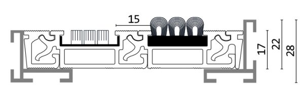 Aluminium Eingangsmatte Alu ProLine | Nadelfilz & Bürstenleiste | 22mm | Sauberlauf Fußmatte nach Maß