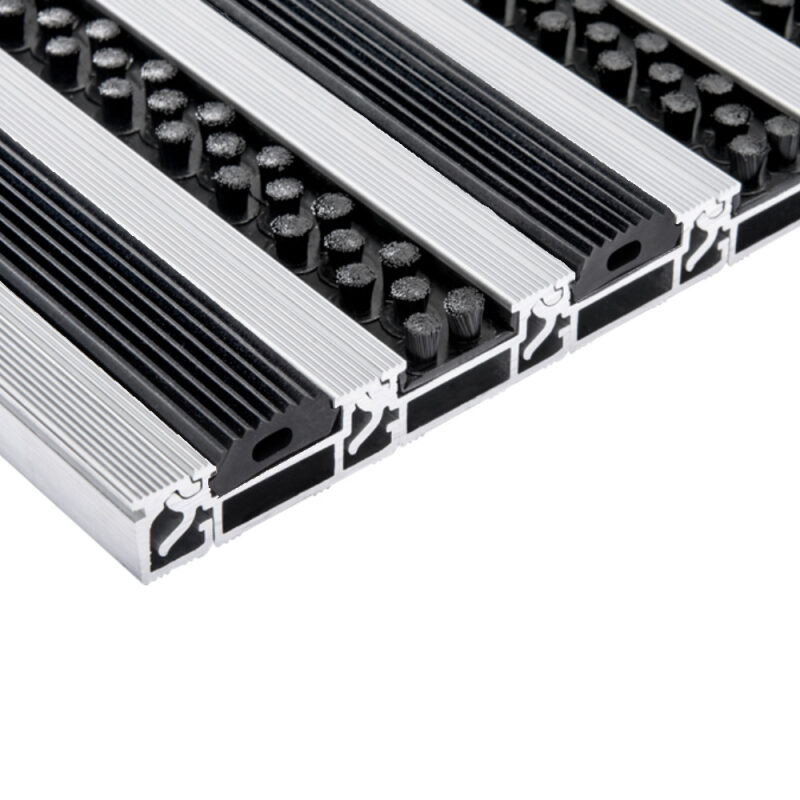 Aluminium Eingangsmatte Alu ProLine | Gummileiste & Bürstenleiste | 22mm | Sauberlauf Fußmatte nach Maß