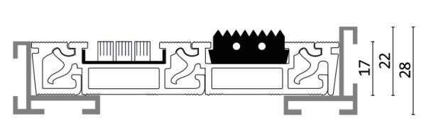 Aluminium Eingangsmatte Alu ProLine | Gummileiste & Bürstenleiste | 22mm | Sauberlauf Fußmatte nach Maß