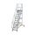 Plattformtreppe 45° fahrbar Stufenbreite 600 mm 12 Stufen Aluminium geriffelt