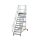 Plattformtreppe 45° fahrbar Stufenbreite 800 mm 11 Stufen Aluminium geriffelt