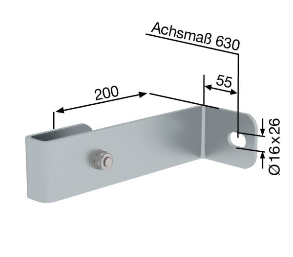 Wandhalter, starr 200mm, Stahl verzinkt