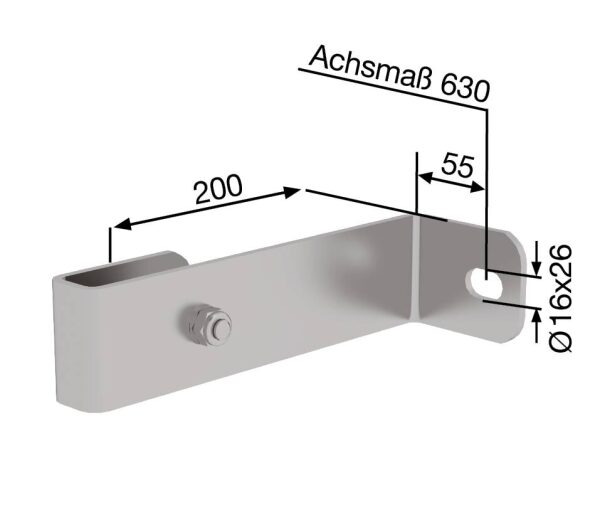 Wandhalter, starr 200mm, Edelstahl