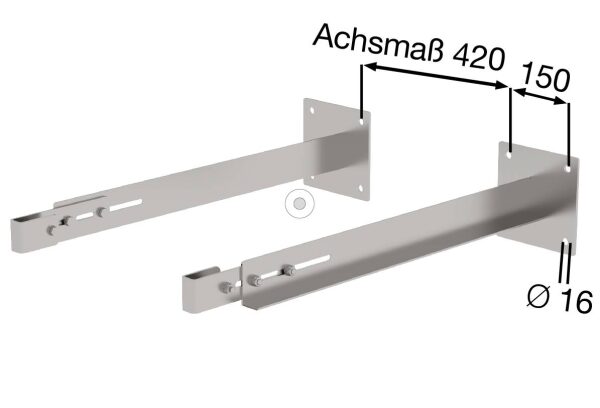 Sonderwandhalter, starr 800-900mm, Edelstahl