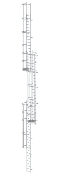 Mehrzügige Steigleiter mit Rückenschutz...