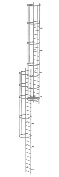 Mehrzügige Steigleiter mit Rückenschutz...